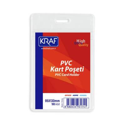 Kraf PVC Kart Poşeti Dikey 95x130 mm 100'lü Paket - 1