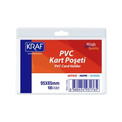 Kraf PVC Kart Poşeti Yatay 95x65 mm 100'lü Paket - 1