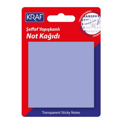 Kraf Yapışkanlı Şeffaf Not Kağıdı 76x76 mm 50 yp Transparan Mor - 1