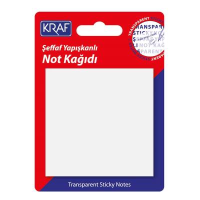 Kraf Yapışkanlı Şeffaf Not Kağıdı 76x76 mm 50 yp Transparan - 1