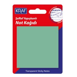 Kraf Yapışkanlı Şeffaf Not Kağıdı 76x76 mm 50 yp Transparan Yeşil - 1