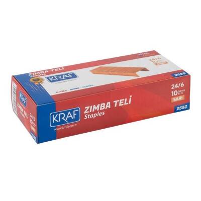 Kraf Zımba Teli 24/6 Sarı 1000'li 10 Kutu - 1