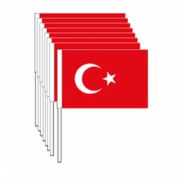 Küçük Sopalı Türk Bayrağı (100'lü) - 1