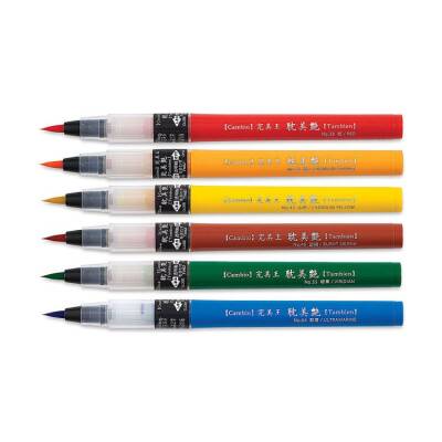 Kuretake Cambio Tambien Brush Pen 6 RENK SET A - 1