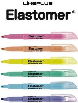 Lineplus Elastomer Fosforlu Kalem Pastel Renkler 6'lı Paket - 1