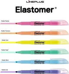 Lineplus Elastomer Fosforlu Kalem Pastel Renkler 6'lı Paket - 2