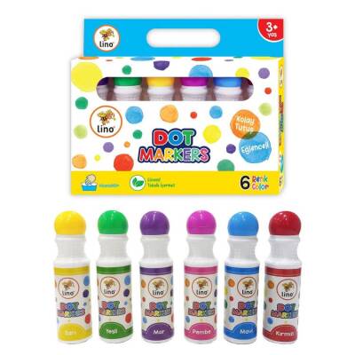 Lino Dot Markers 6 Renk Yıkanabilir - 1