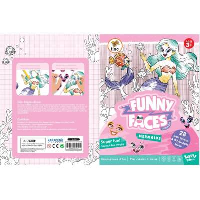 Lino Funny Faces Stickerli Boyama Kitabı DENİZ KIZI LS-702 - 1