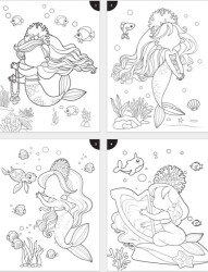 Lino Funny Faces Stickerli Boyama Kitabı DENİZ KIZI LS-702 - 2