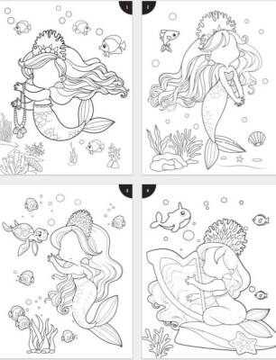 Lino Funny Faces Stickerli Boyama Kitabı DENİZ KIZI LS-702 - 2