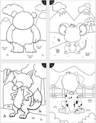 Lino Funny Faces Stickerli Boyama Kitabı HAYVANLAR LS-701 - 2