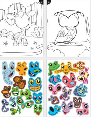 Lino Funny Faces Stickerli Boyama Kitabı HAYVANLAR LS-701 - 3