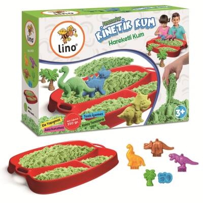 Lino Kinetik Kum Seti DİNAZORLAR (350 gr Kum + Tepsi + 6 Kalıp) - 1
