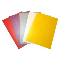 Lino Sedefli Karton 20x30 cm.230 gr. 5 Renk 10'lu Paket - 1