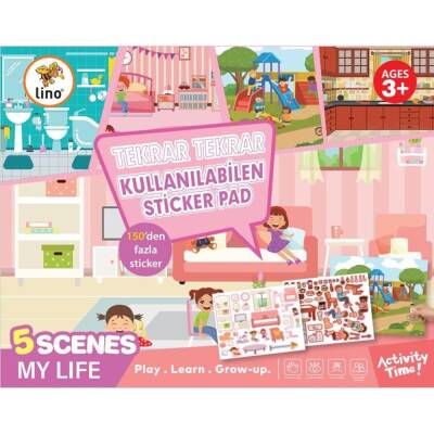 Lino Tekrar Tekrar Kullanılabilen Sticker Pad GÜNLÜK HAYAT LS-602 - 1