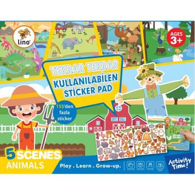 Lino Tekrar Tekrar Kullanılabilen Sticker Pad HAYVANLAR LS-600 - 1