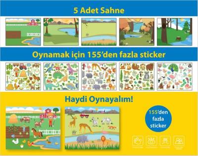 Lino Tekrar Tekrar Kullanılabilen Sticker Pad HAYVANLAR LS-600 - 2