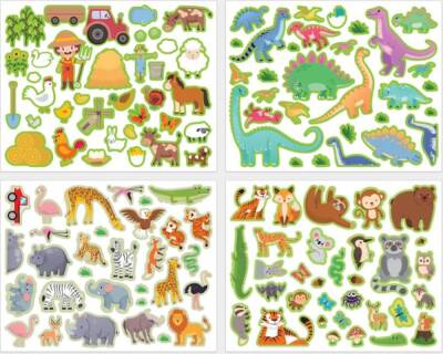 Lino Tekrar Tekrar Kullanılabilen Sticker Pad HAYVANLAR LS-600 - 5