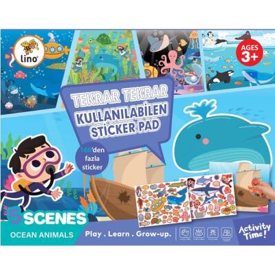 Lino Tekrar Tekrar Kullanılabilen Sticker Pad OKYANUS CANLILARI LS-601 - 1