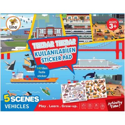 Lino Tekrar Tekrar Kullanılabilen Sticker Pad TAŞITLAR LS-603 - 1