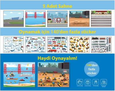 Lino Tekrar Tekrar Kullanılabilen Sticker Pad TAŞITLAR LS-603 - 2