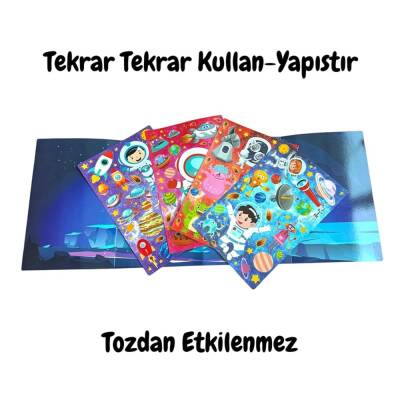 Lino Tekrar Tekrar Kullanılabilen Sticker Seti SPACE LS-400 - 2