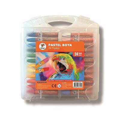 Lino Yağlı Pastel Boya 24 Renk Plastik Kutu - 1