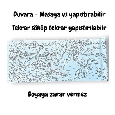 Lino Yapışkanlı Boyama Rulosu AGE OF DINOSAURS 200x30 cm LS-202 - 2