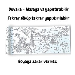 Lino Yapışkanlı Boyama Rulosu ANIMAL PARADISE 200x30 cm LS-201 - 2