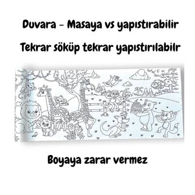 Lino Yapışkanlı Boyama Rulosu ANIMAL PARADISE 200x30 cm LS-201 - 2