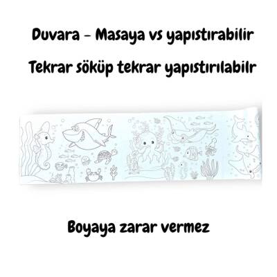 Lino Yapışkanlı Boyama Rulosu SEA WORLD 86x20 cm LS-100 - 2