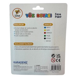 Lino Yıkanabilir Yüz Boyası 6 Renk Tablet + Fırça LN-904 - 2