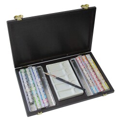 Lukas Aquarell 1862 Profesyonel Sulu Boya 48 Renk 1/2 Tablet Ahşap Kutu - Lukas