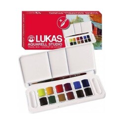 Lukas Aquarell Studio Suluboya 12 Renk 1/2 Tablet - 1