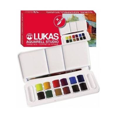 Lukas Aquarell Studio Suluboya 12 Renk 1/2 Tablet - 1