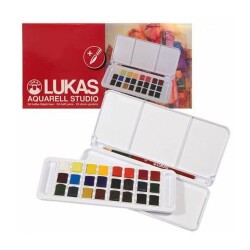 Lukas Aquarell Studio Suluboya 24 Renk 1/2 Tablet - 1