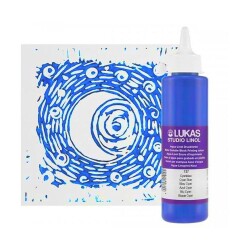 Lukas Studio Linol Baskı Boyası Su Bazlı 250 ml. Cyan Mavi - 1