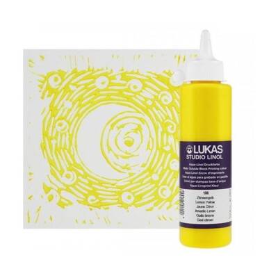 Lukas Studio Linol Baskı Boyası Su Bazlı 250 ml. Limon Sarı - 1