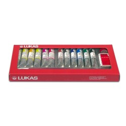 Lukas Studio Yağlı Boya 12 Renk x 20 ml. + Terebentin + 3 Fırça Set - 1
