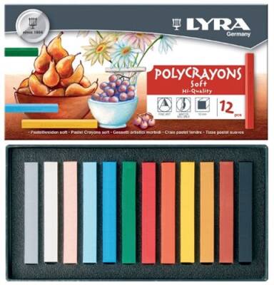 Lyra Polycrayons Soft - Toz Pastel 12 Renk - 1