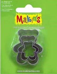 Makin's Clay Kesme Kalıbı 3 Parça Ayı Teddy - 1