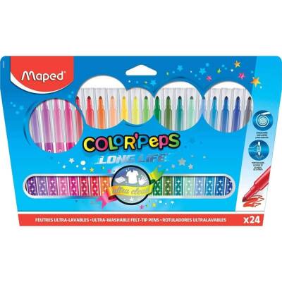 Maped Color'Peps Long Life Yıkanabilir Keçeli Kalem 24'lü 845022LM - 1