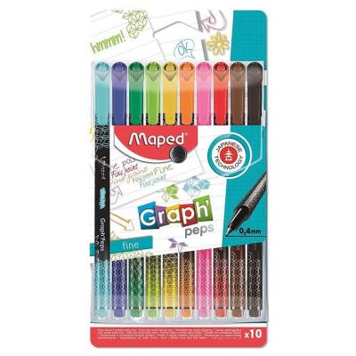 Maped Graph Peps Fineliner Kalem 0.4mm 10 Renk - 1