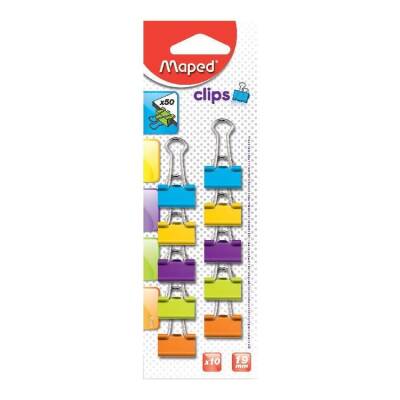 Maped Metal Clips Renkli Kıskaç 19 mm 10'lu Blister 036102 - 1