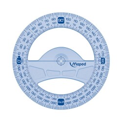 Maped Plastik Minkale 360 Derece Açıölçer 12 cm 242360 - 1