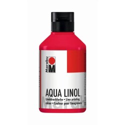 Marabu Aqua Linol Baskı Boyası Carmine Red 250 ml - 1