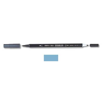 Marvy 1800 Doubler Çift Uçlu Brush Pen 17 STEEL BLUE - 1