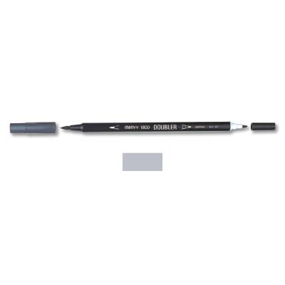 Marvy 1800 Doubler Çift Uçlu Brush Pen 21 DARK GREY - 1