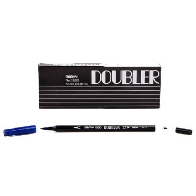 Marvy 1800 Doubler Çift Uçlu Brush Pen 3 BLUE - 1