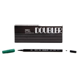 Marvy 1800 Doubler Çift Uçlu Brush Pen 4 GREEN - 1